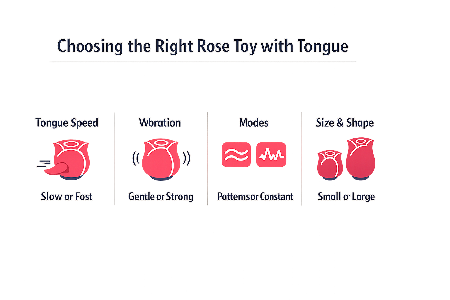 Infographic on choosing the right rose toy with tongue