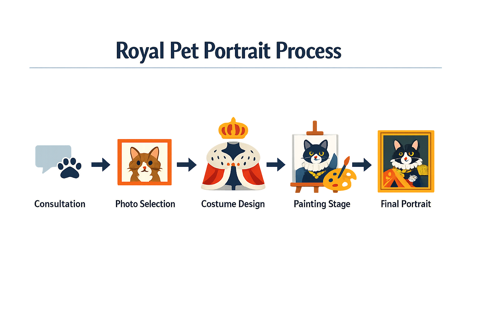 Infographic of the portrait creation process