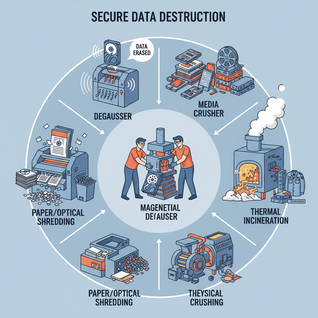 Methods of destruction for different media