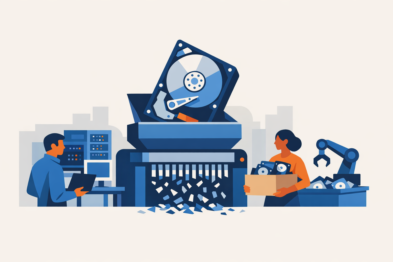 Secure hard drive disposal for businesses