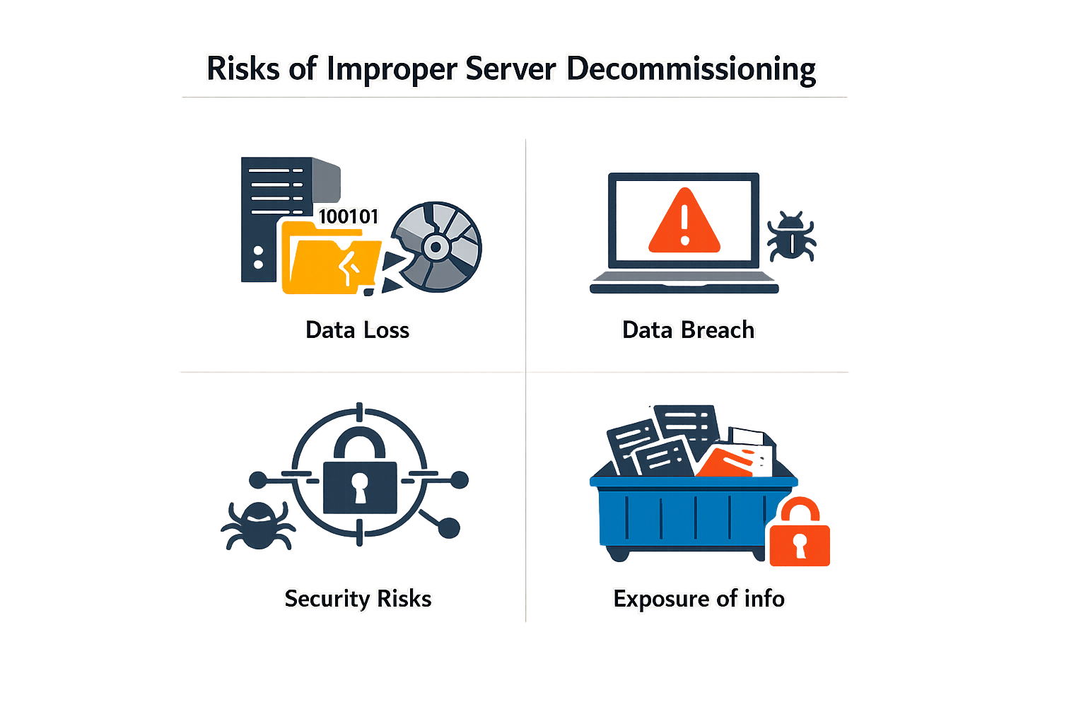 Infographic on risks of improper server decommissioning