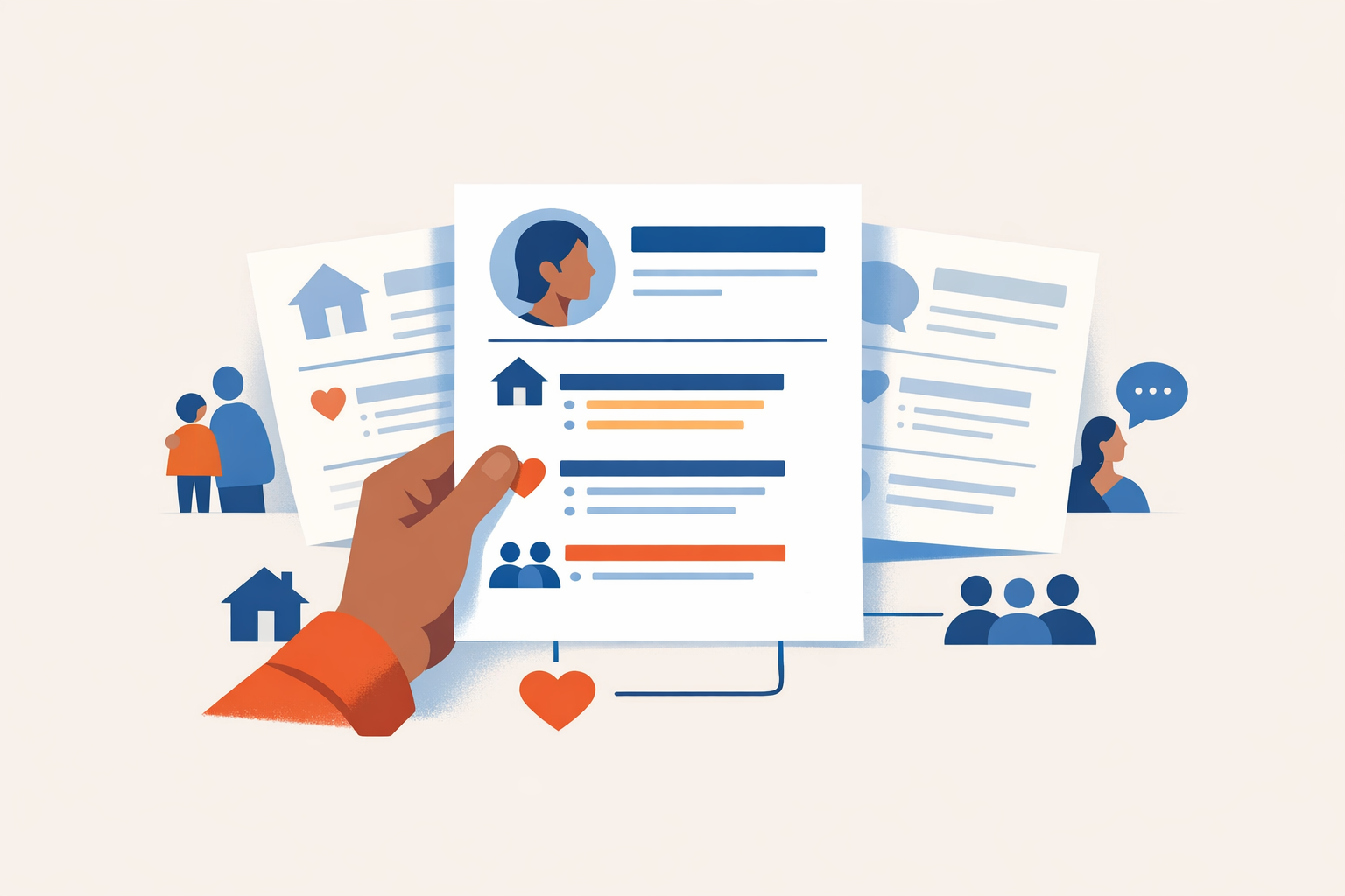 Professional social worker reviewing a tailored social worker resume template with job-specific keywords and achievements