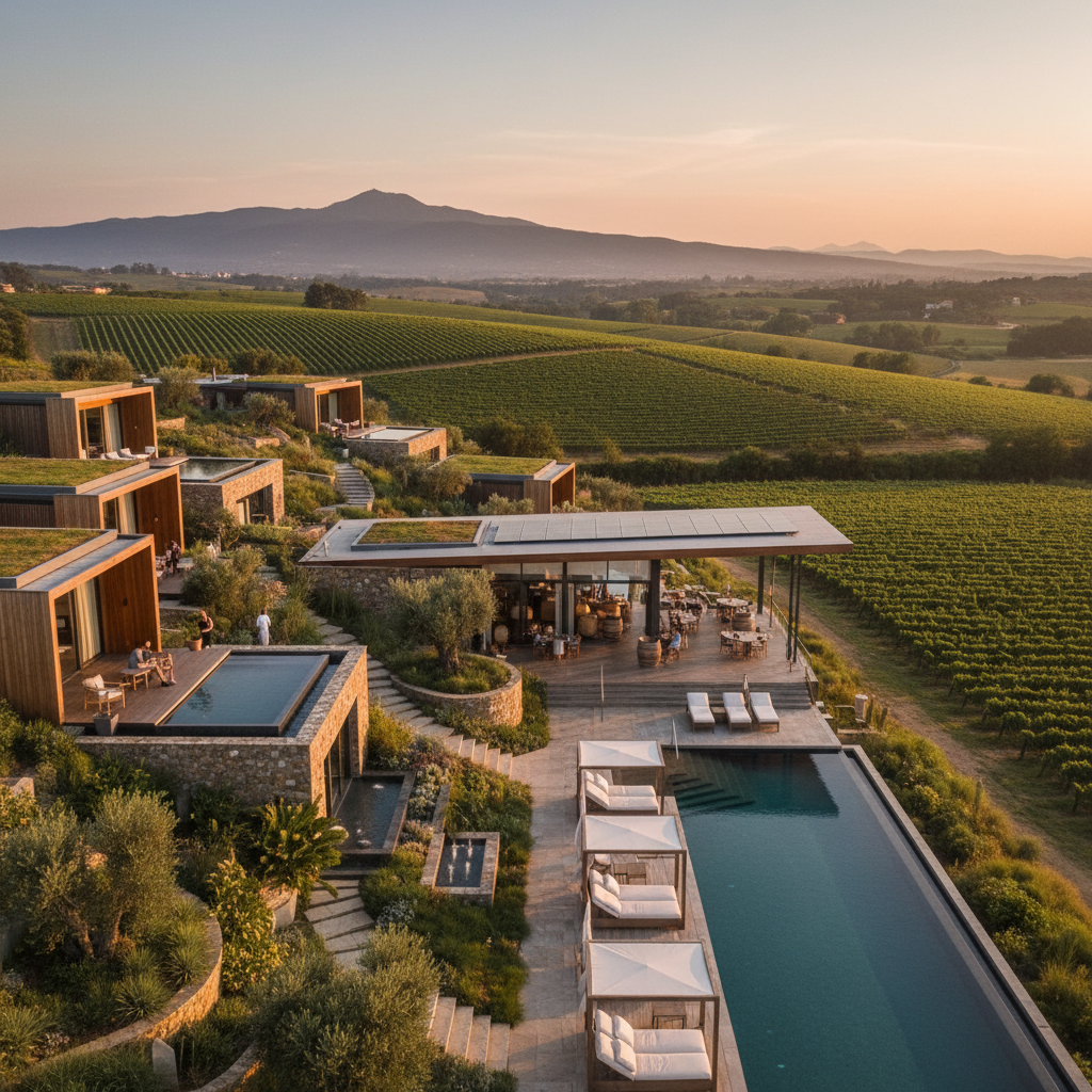 Luxury resort with vineyards