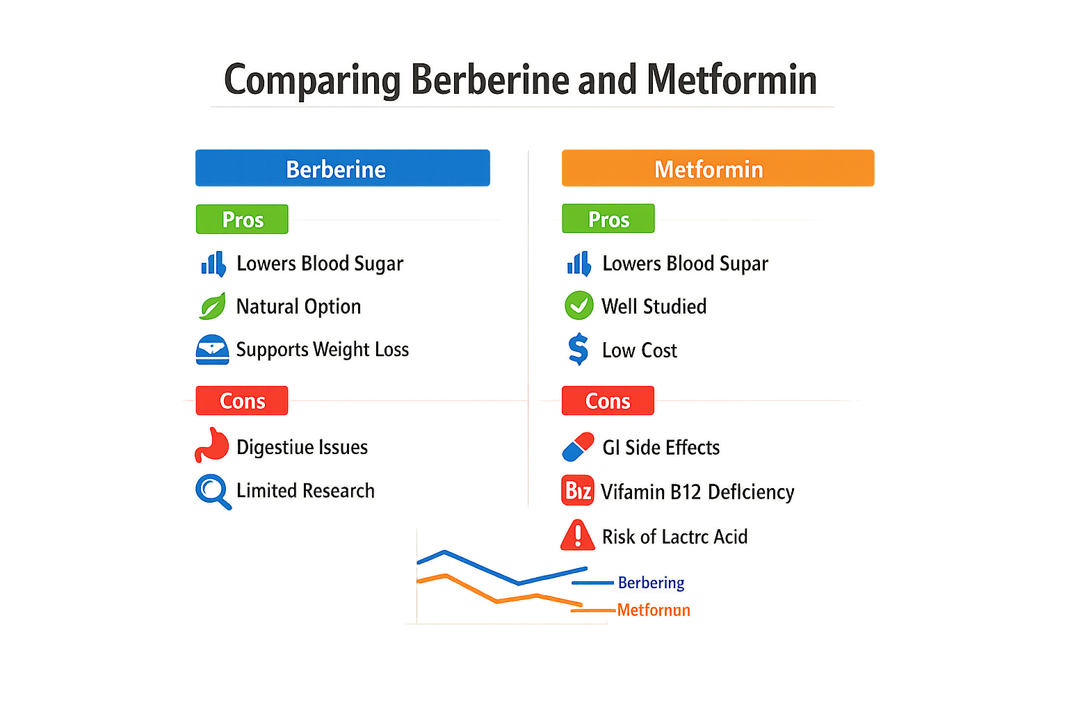 Comparing Berberine and Metformin supplements for prediabetes side by side