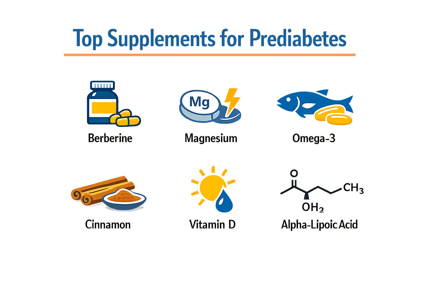 Infographic of top supplements for prediabetes