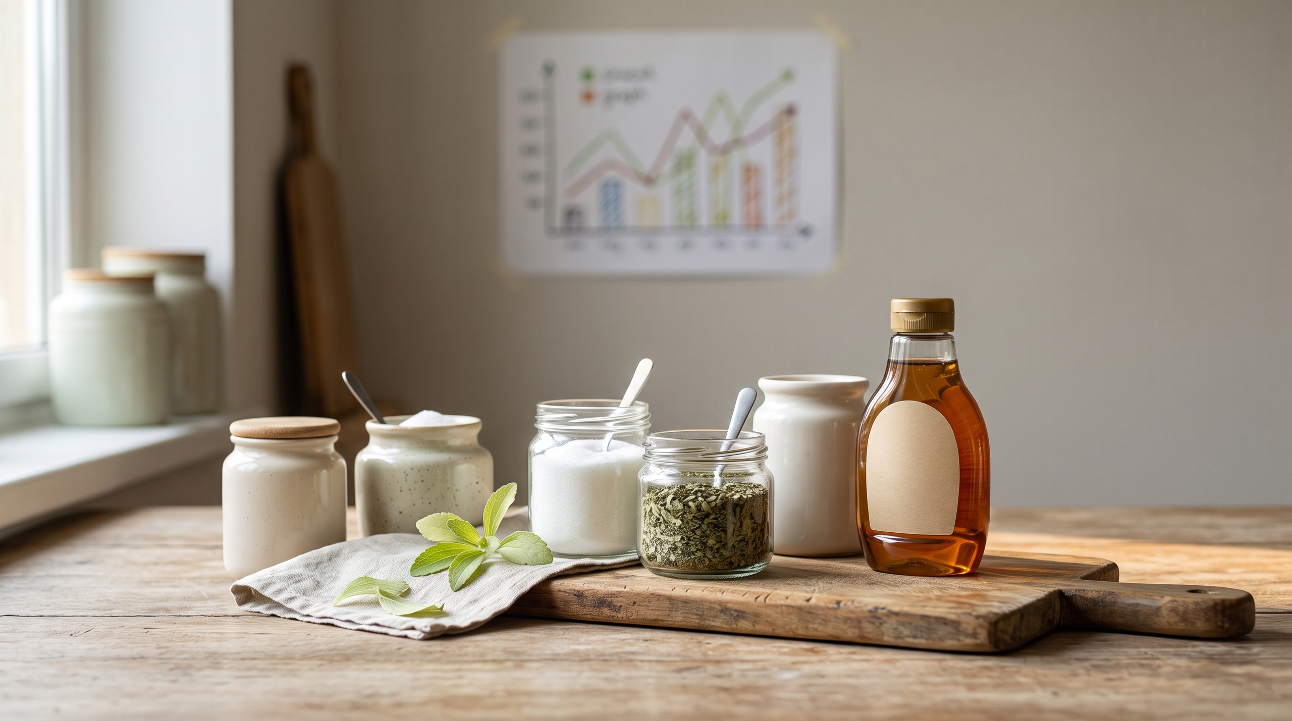 Various sugar substitutes and their blood sugar effects.