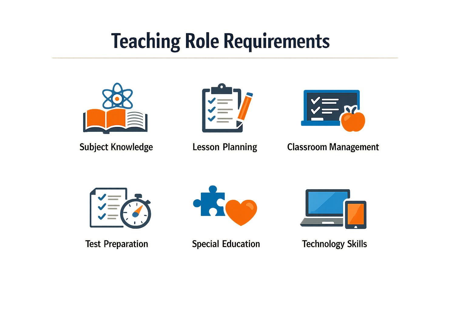Infographic of teaching role requirements