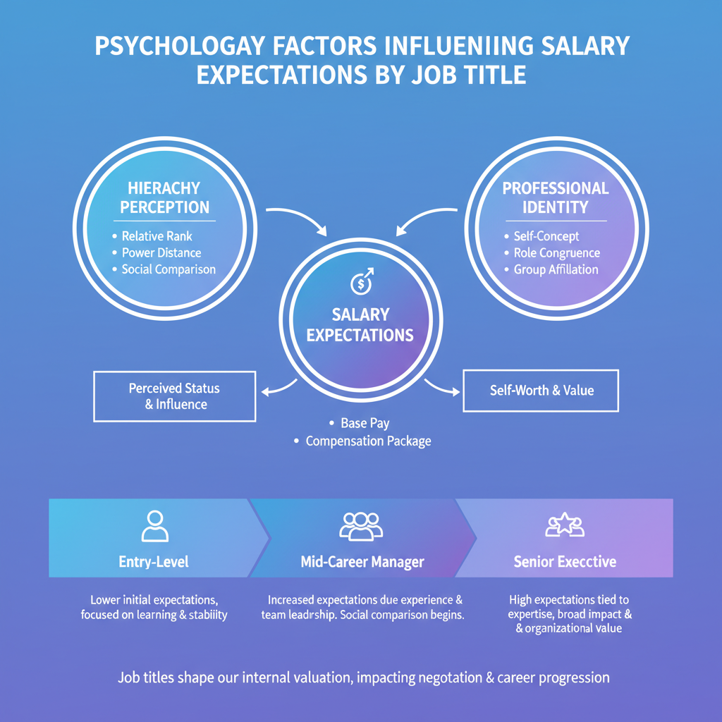 Infographic on psychological factors influencing salary expectations.
