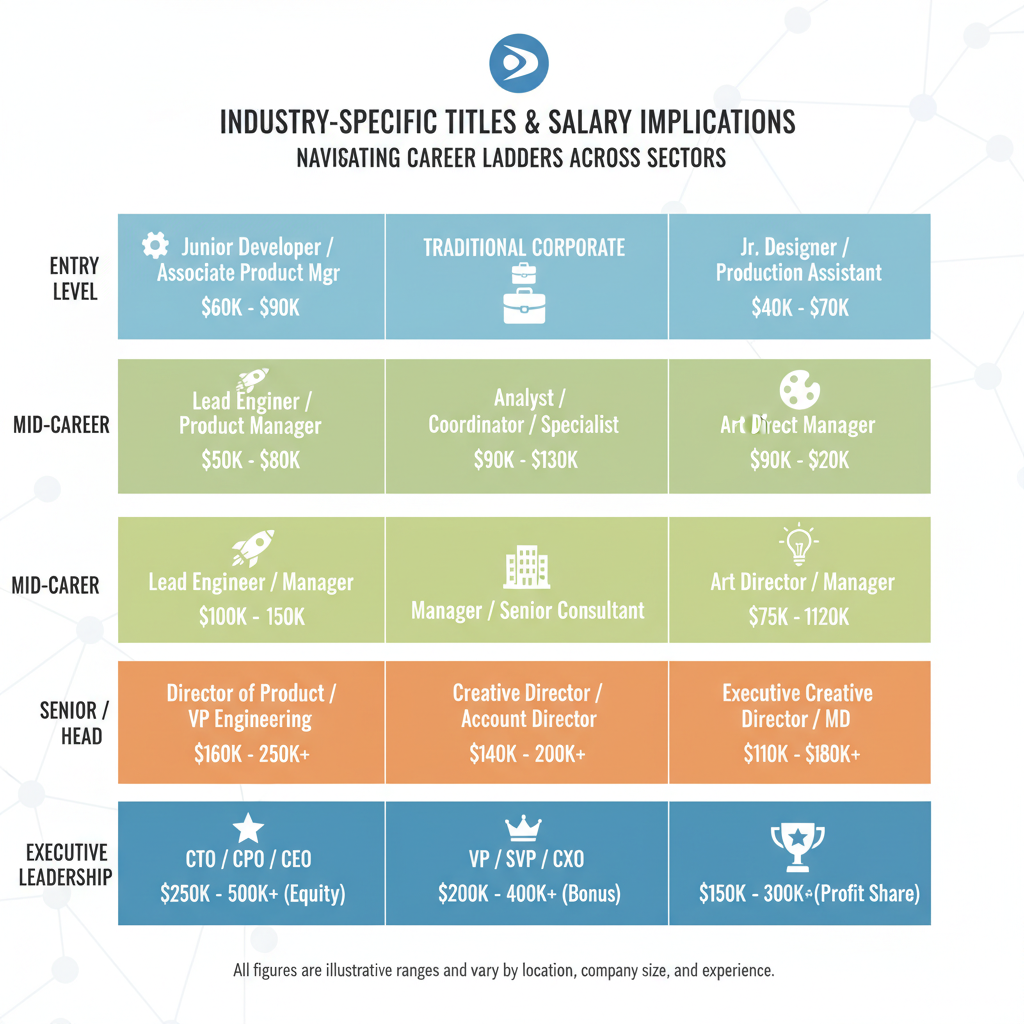 Chart of industry-specific title standards and salary implications.