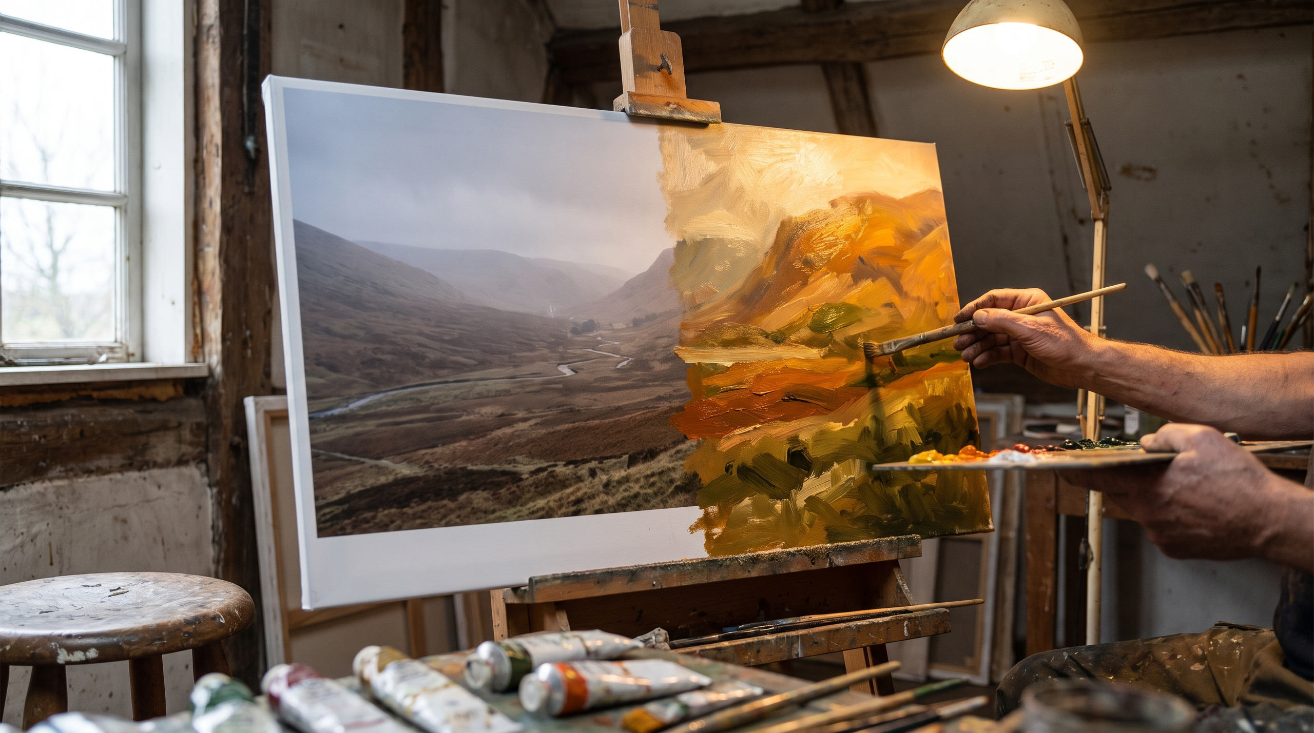 Transformation of a photo into a painting