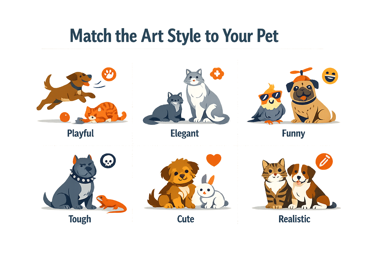 Tips for selecting the perfect art style for pets.