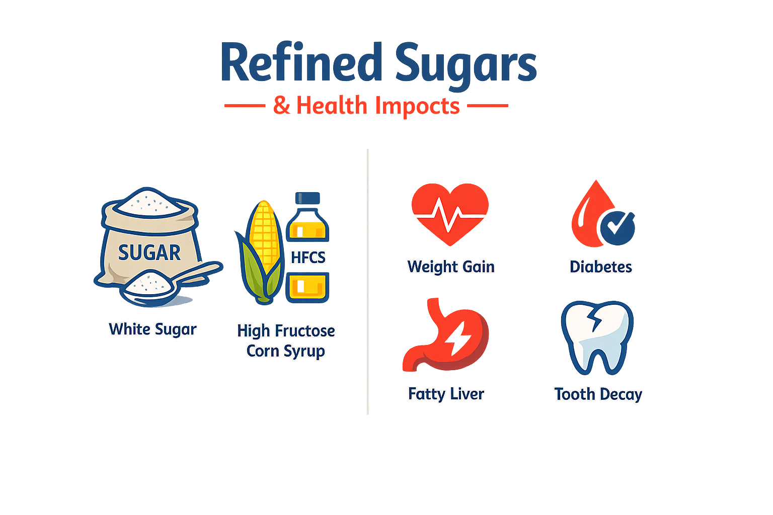 Refined sugars and their health implications
