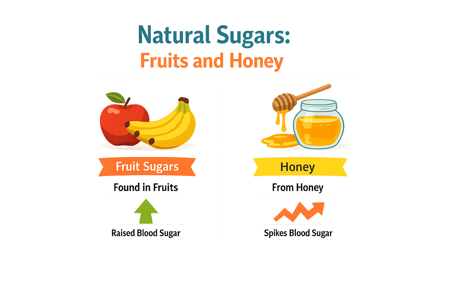 Natural sugars such as fruits and honey