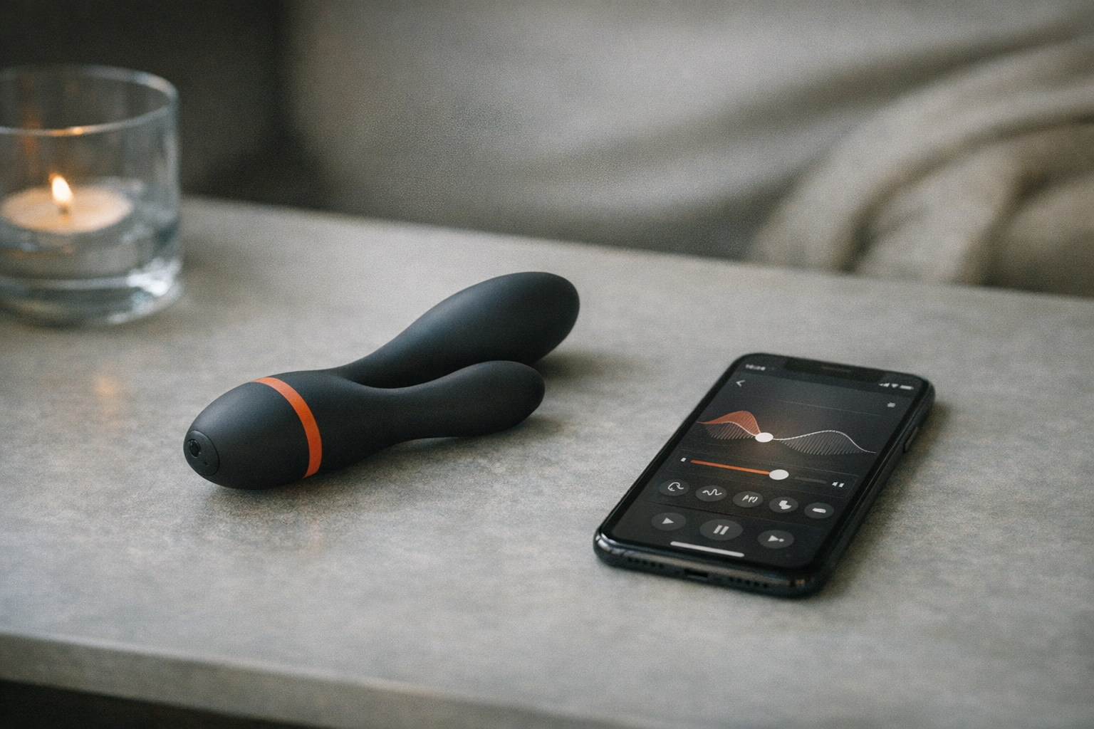A stylish app-controlled vibrator and smartphone