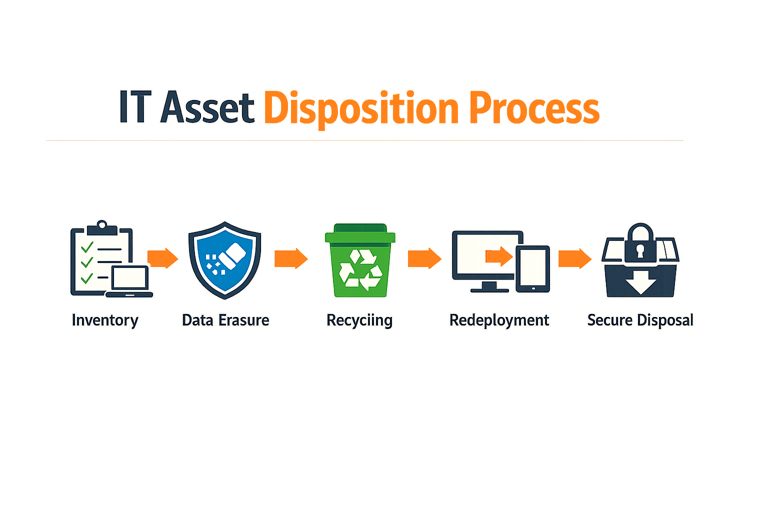 Infographic on the IT Asset Disposition process.