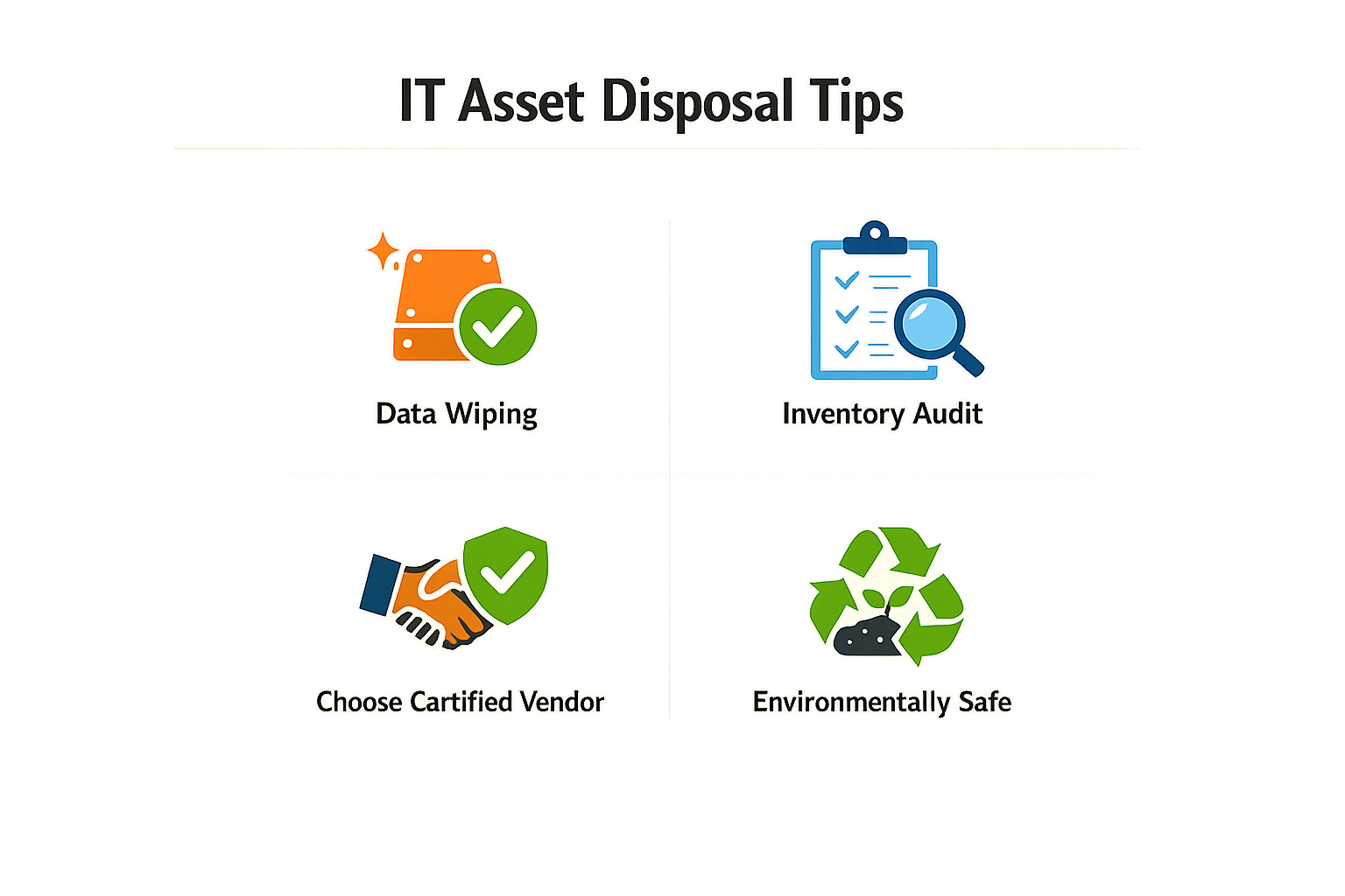 Infographic with tips for non-technical stakeholders on ITAD