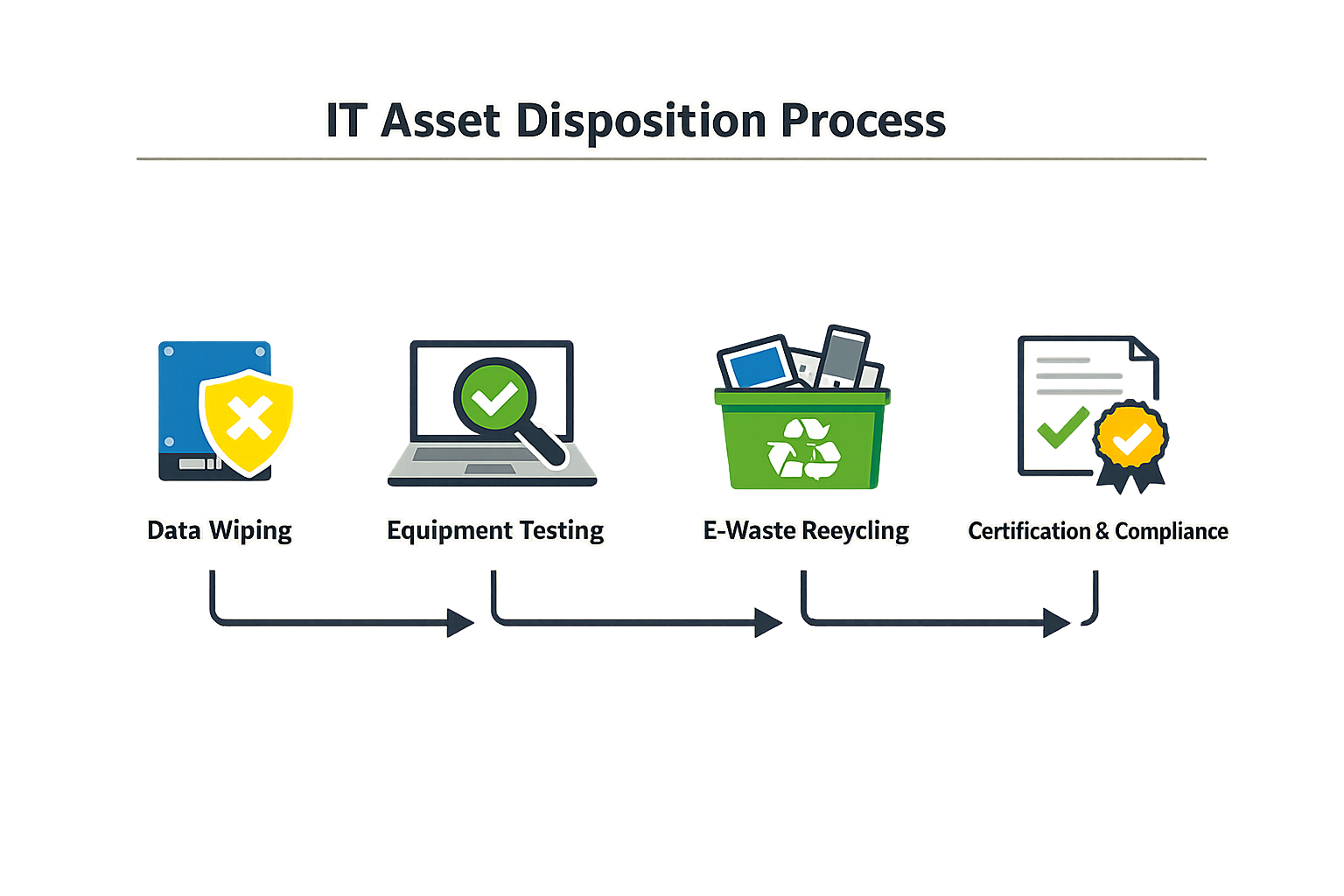 Process of IT asset disposition infographic
