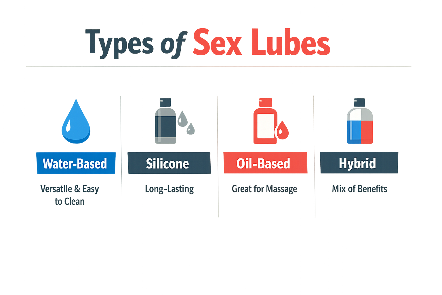 Infographic on types of sex lubes