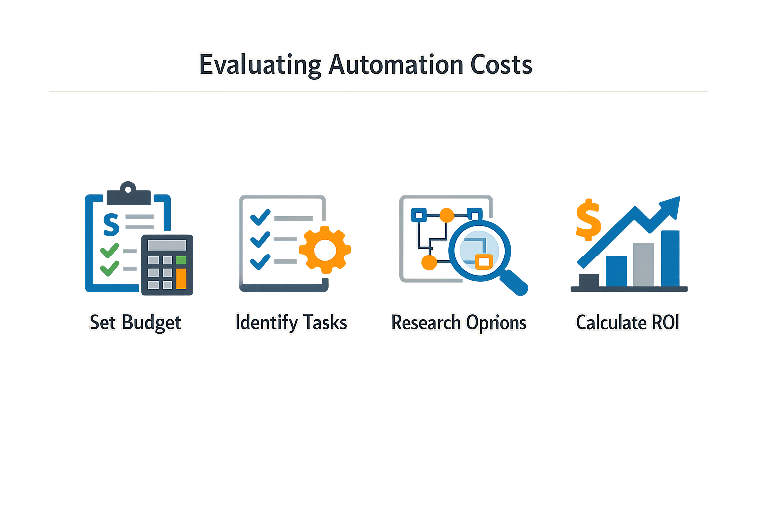 Illustration showing a step-by-step process for evaluating how much does an answering service cost for small businesses.