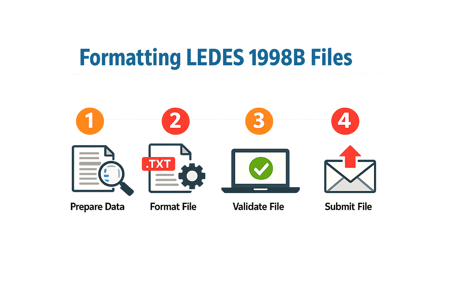 Infographic on formatting LEDES 1998B files.