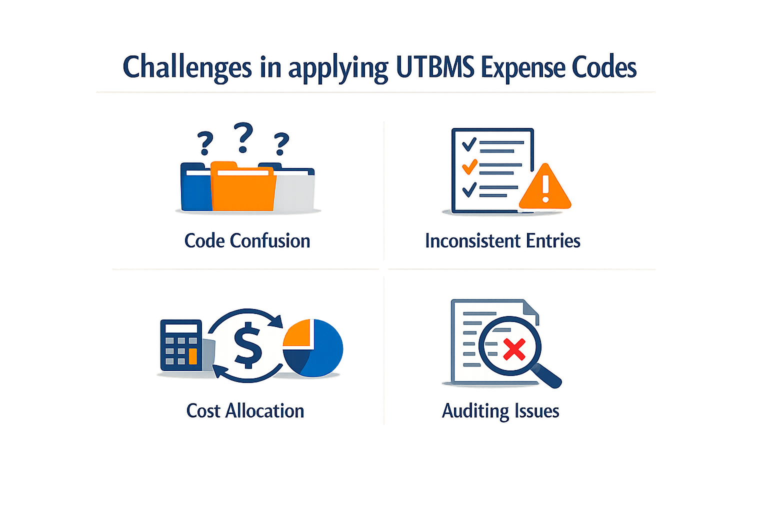 Challenges in applying UTBMS Expense Codes