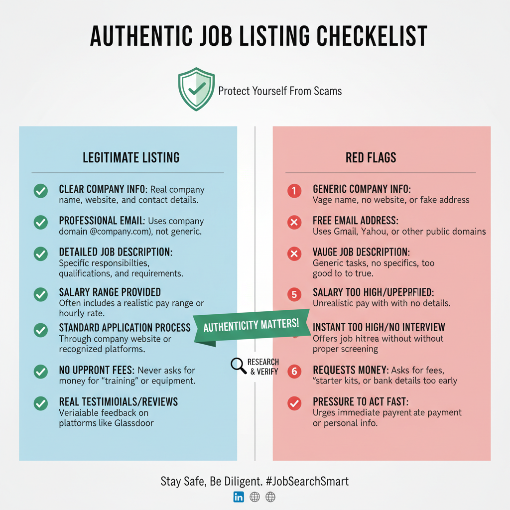 Understanding job listing authenticity