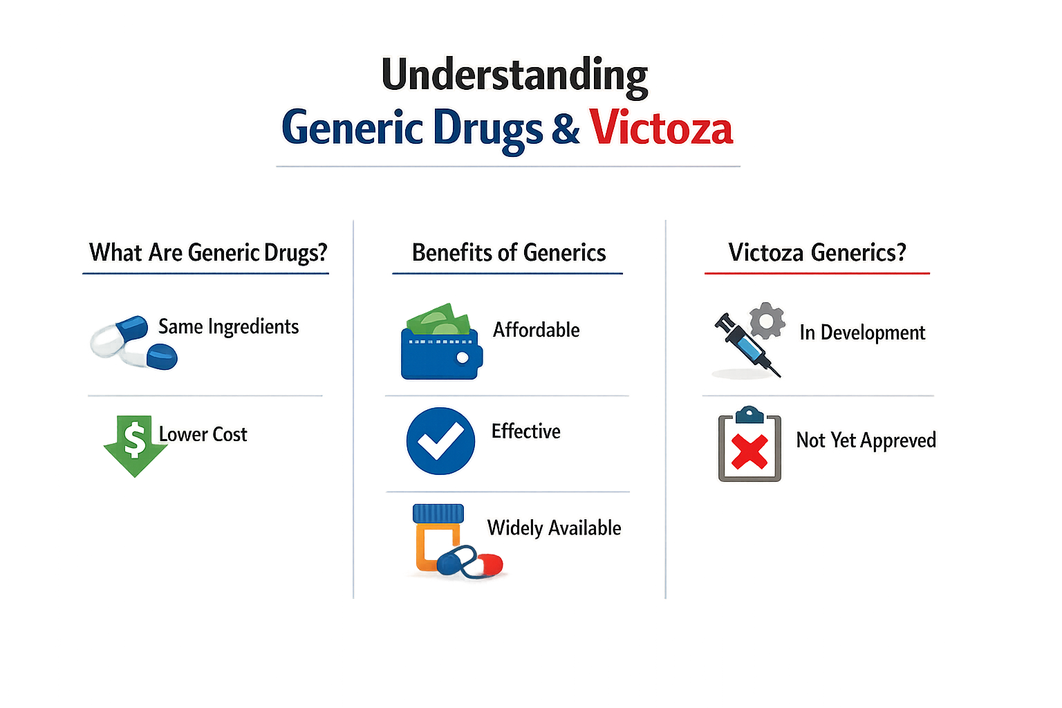 Infographic on generic drugs and Victoza