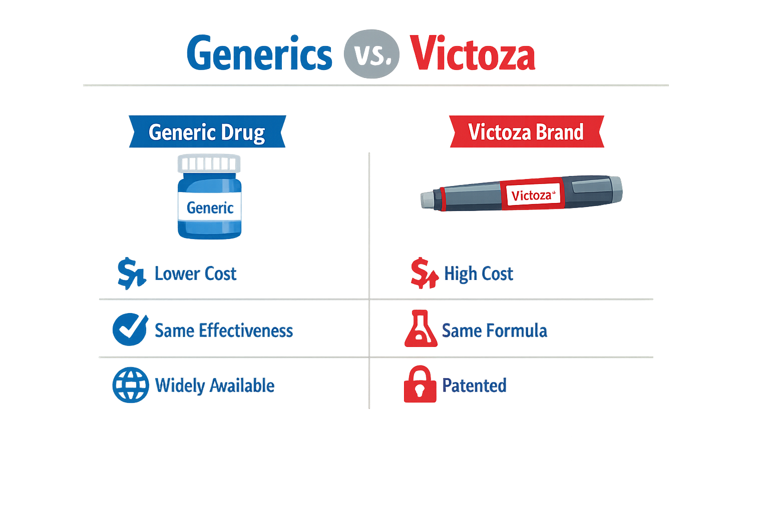 Infographic on generic drugs and Victoza