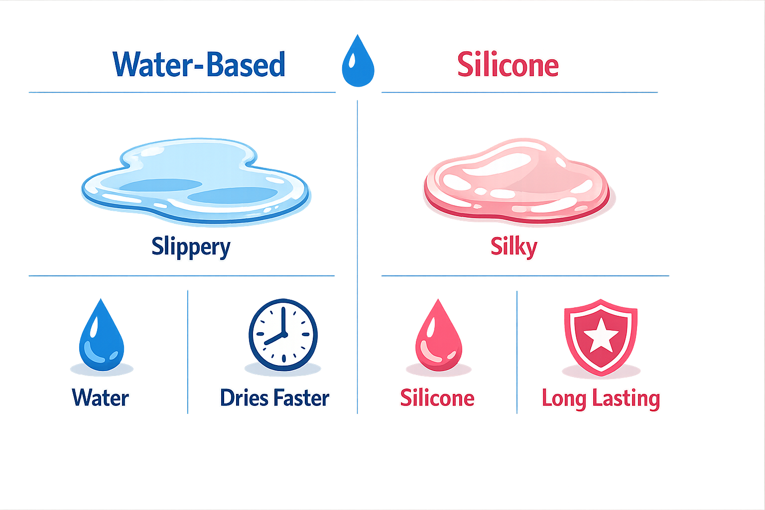 Comparison of water-based and silicone lubricants