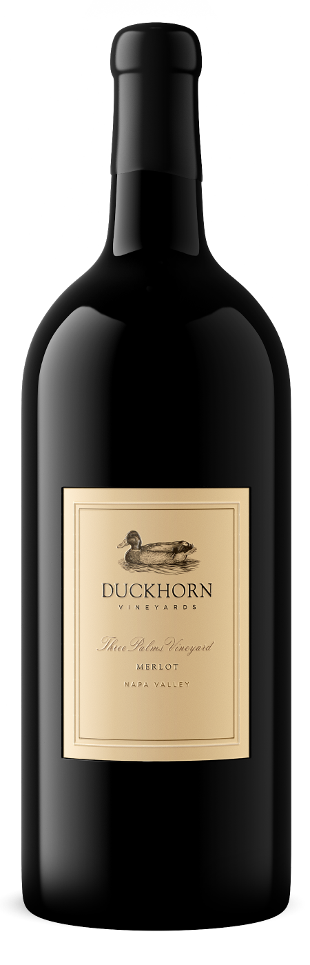 Duckhorn Three Palms Vineyard Merlot representative 3.0-liter bottle; no vintage shown