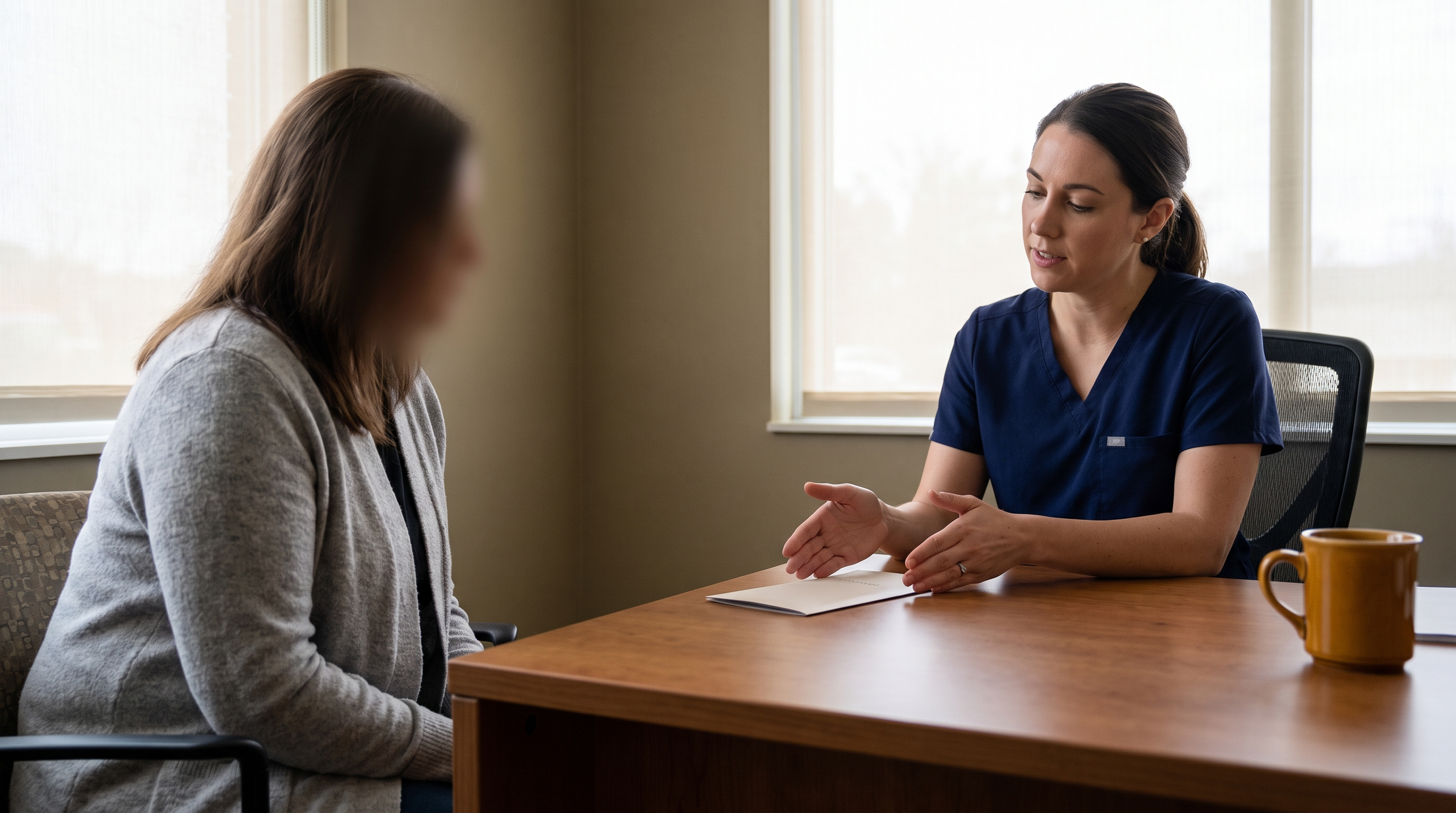 Healthcare professional discussing Wegovy with a patient