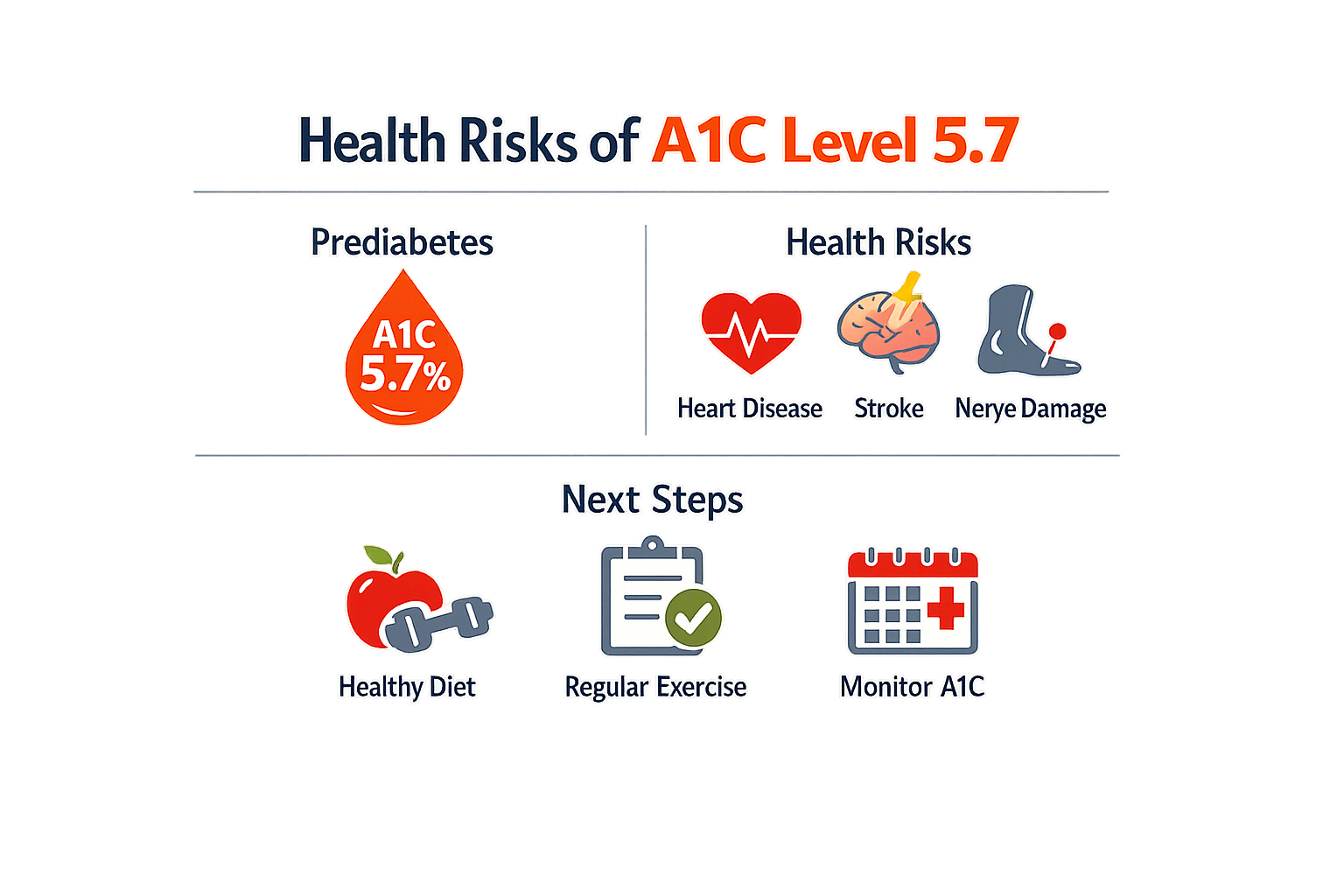 Infographic on health risks of A1C level 5.7.