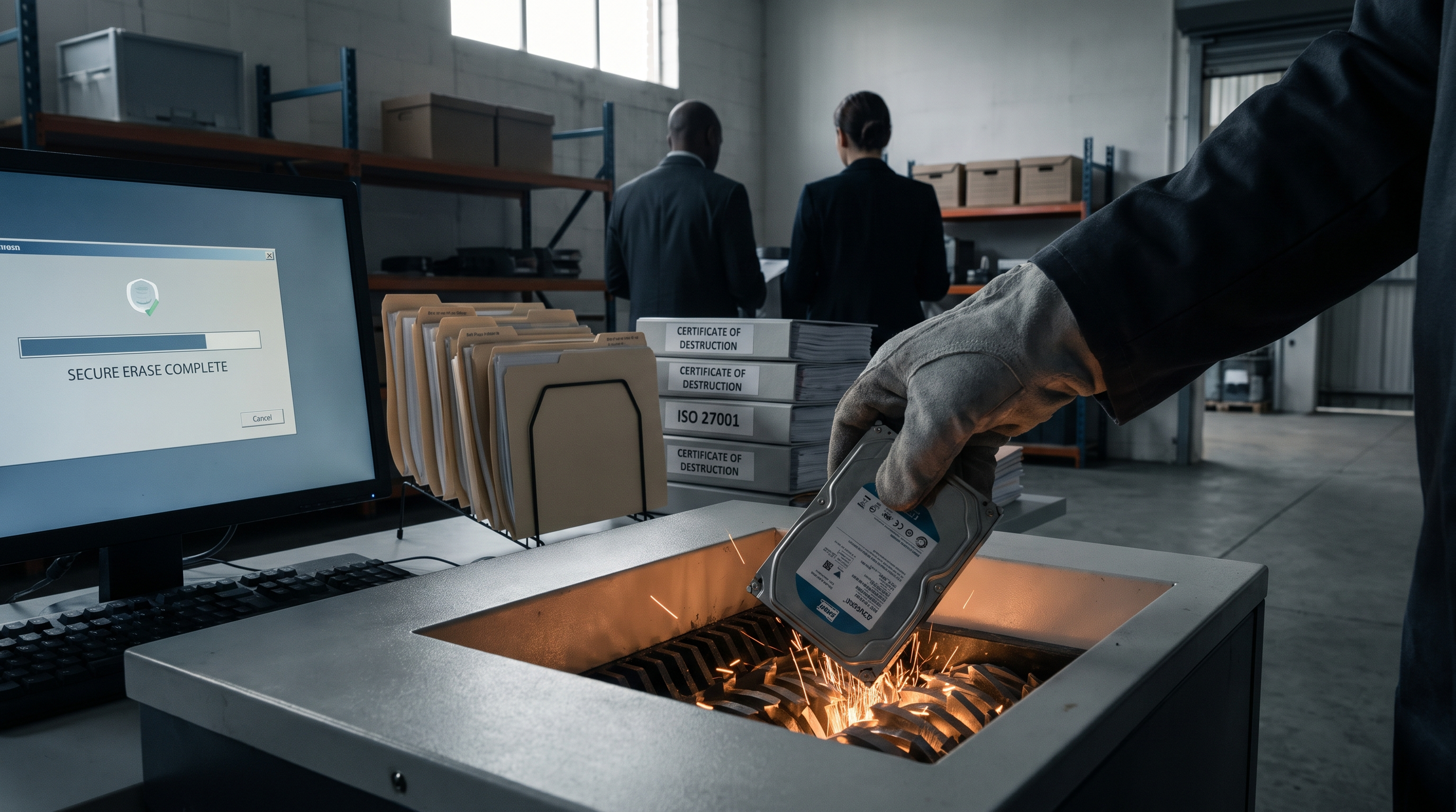 Overview of data destruction methods in a professional setting.