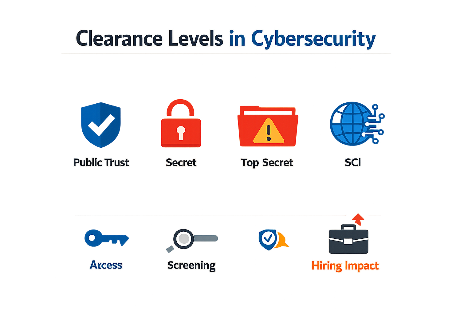 Infographic on clearance levels in cybersecurity