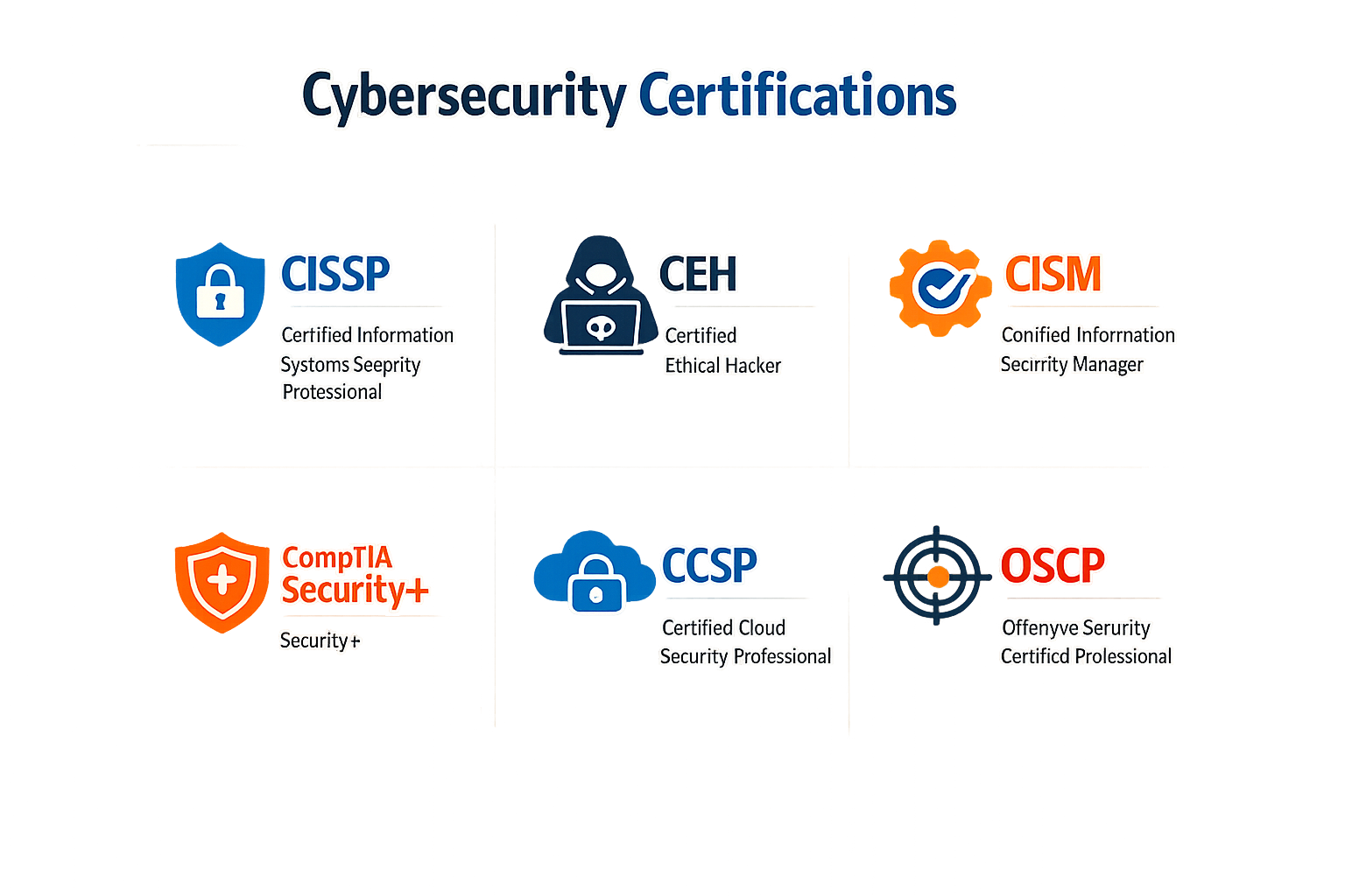 Illustration of cybersecurity certifications