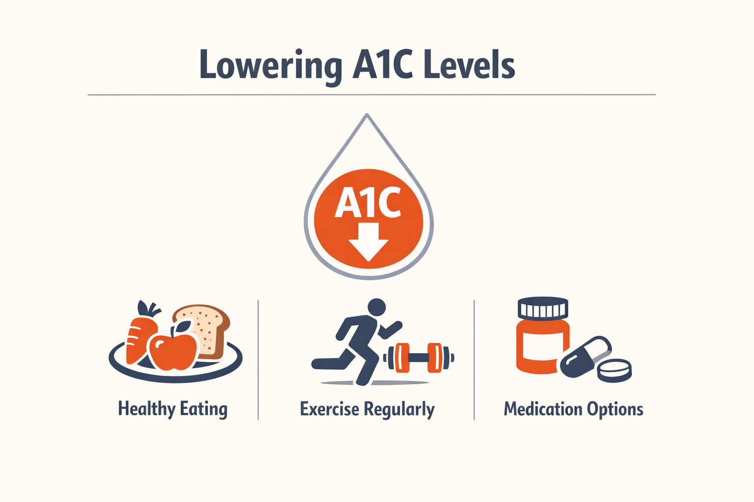 Infographic on lowering A1C levels