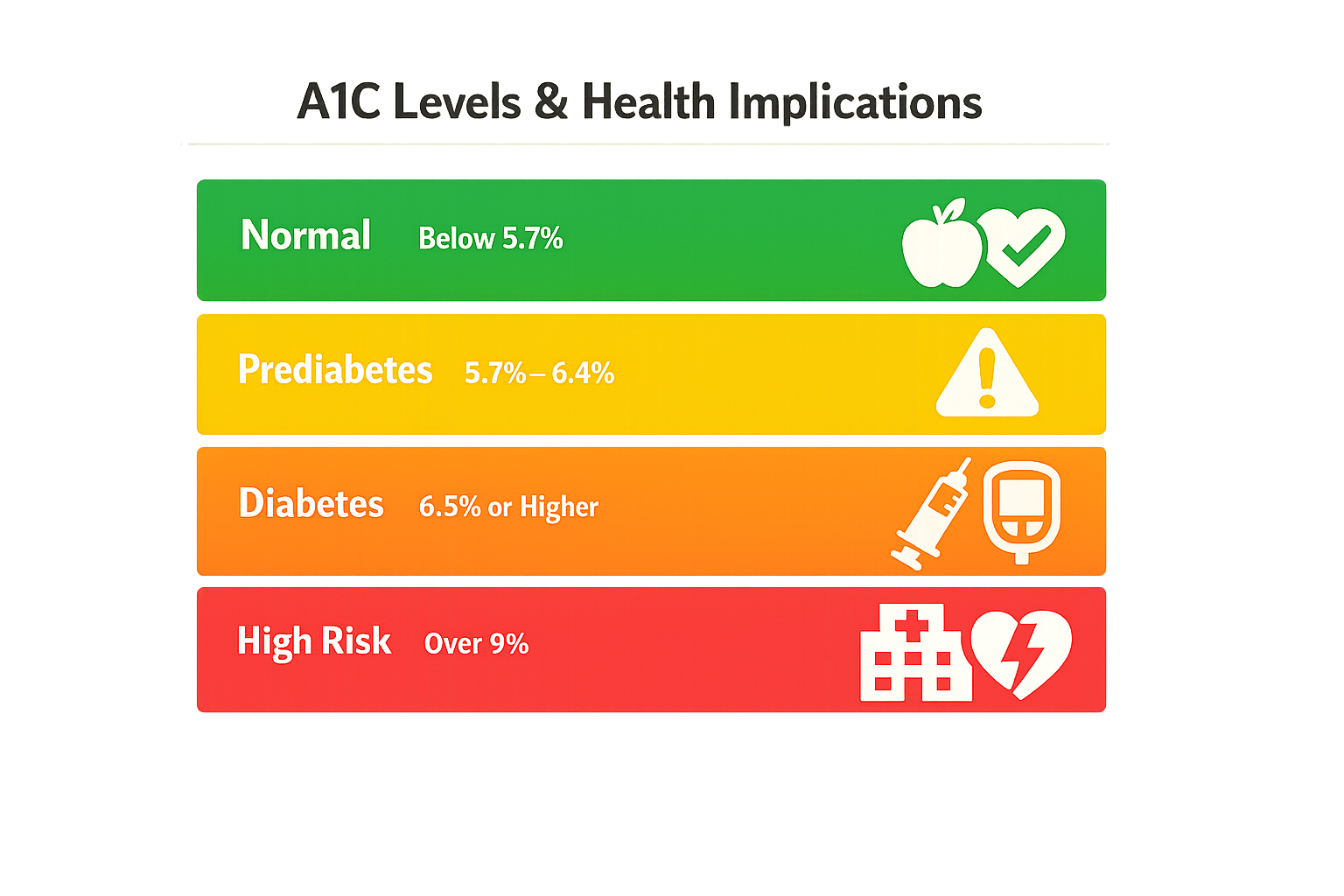 Infographic of A1C levels and health implications