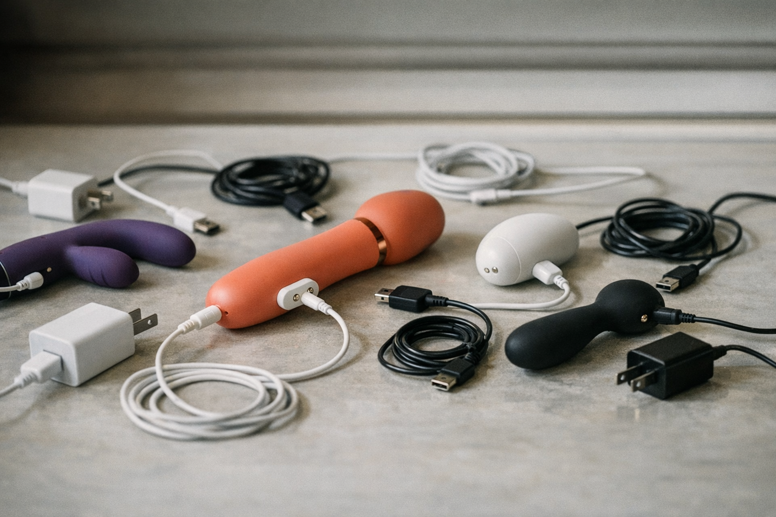Variety of vibrators and chargers
